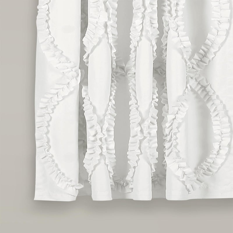 Lush Decor Avon Light Filtering Window Curtain Panel, Single, 54" W x 63" L, White - Ruffle Curtains for Living Room - Drapes - Vintage Coquette Décor - Image 4